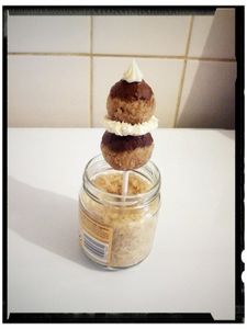 cake pops façon religieuse choco-noisette