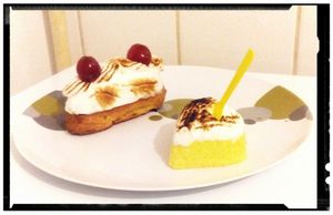 éclaire au lemon curd meringué et sa mousse