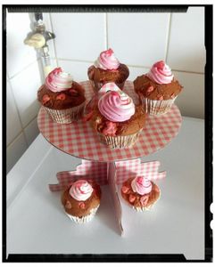 muffins aux pralines rose et chantilly coco