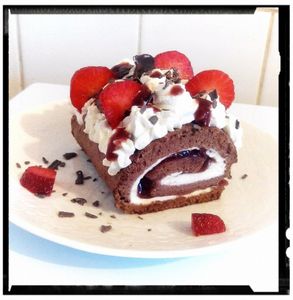 roulé choco fraise 2 personnes