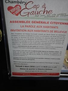 Cap à Gauche vers son Assemblée Citoyenne du 5 mars à Bellevue, salle Séquoia