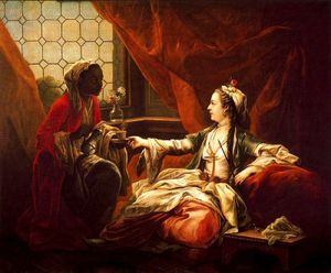 La Marquise de Pompadour en dame turque : Charles André Van Loo