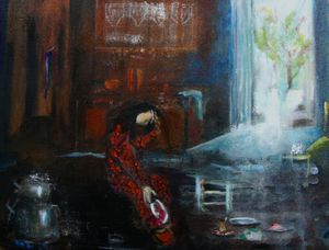 Emanuelle Selimoglu, interprète en peinture de poésie.