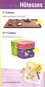 Cadeaux hôtesses Septembre 2015