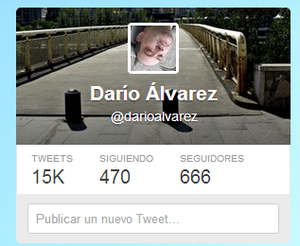 Curioso número el de seguidores en Twitter que he alcanzado