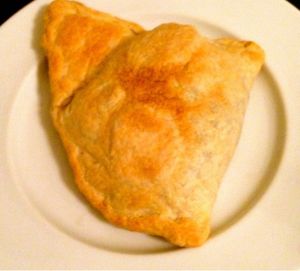 Chausson épinards, truite fumée et chèvre