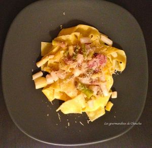 Pappardelle aux asperges et lardons