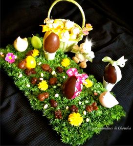 Oeufs en chocolat bi-goût ( chocolat noir & chocolat au lait) de Pâques