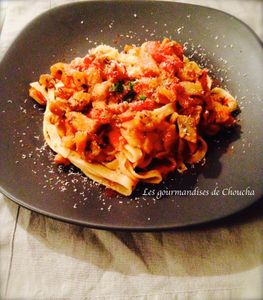 Tagliatelles fraîches aux aubergines