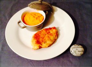 Schnitzel et purée de potimarron