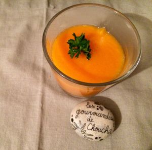 Soupe de courge muscade, carotte, patate et cumin