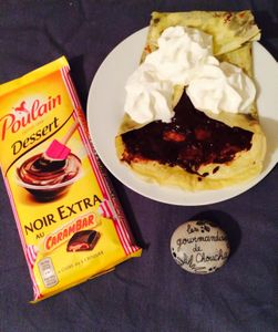 Chandeleur sucrée : pralinoise, poires et spéculos / chocolat carambar et chantilly