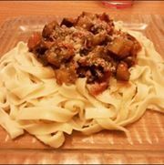 Jeudi des internautes : Emilie et sa version de mes tagliatelles aux aubergines, Alice et son interprétation de ma crêpe