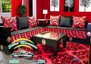 Salon marocain rouge foncé