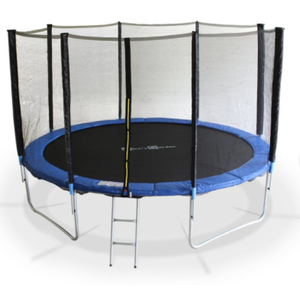 Promo : Trampoline rond 370 cm avec filet, échelle et bâche