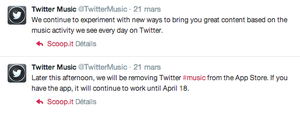 Twitter Music ferme.