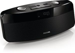 Offre éclair : Philips AZM310 Radio portable Tuner FM 5W avec USB Direct et lecteurs de carte SD pour lecture de fichiers MP3/WMA Noir