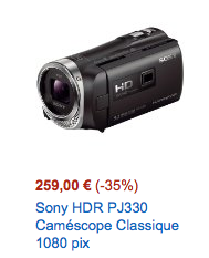 Offre éclair : Camescope Classique 1080 pixels Sony HDR PJ330