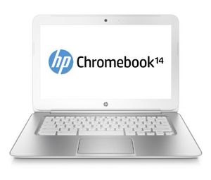 Offre éclair : HP Chromebook 14-q001ef 14" Blanc Neige (Intel Celeron, Chrome OS, 4 Go de RAM, disque dur 16 Go)