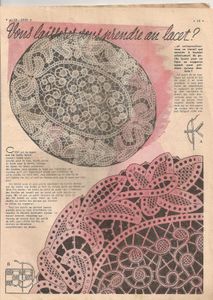 Broderie au lacet : modèle de 1953