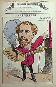 Castellani caricaturé par son ami Gill