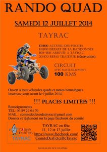 Rando quad et moto à Tayrac (47) le samedi 12 juillet 2014