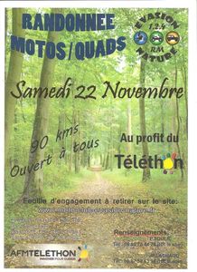 Rando motos-quads Téléthon du MC Evasion Nature (24) le 22 novembre 2014