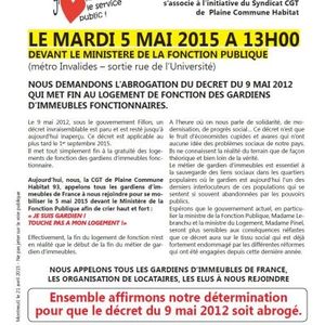Logement de fonction des gardiens d'immeuble HLM: le mouvement "touchez pas à nos gardiens" manifeste ce 5 mai 2015