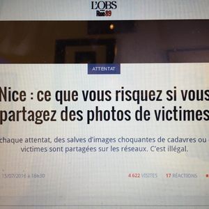 Ne filmez pas, ne diffusez pas et ne relayez pas sur Internet ou les réseaux sociaux des contenus choquants comme des photos ou vidéos de victimes d'attentats !