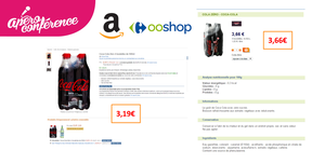 Amazon épicerie devrait rapidement affoler les comparateurs de prix ''alimentaires'' en France : 0,30€ de différence de prix à l'EAN....