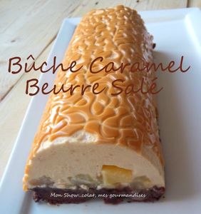 Buche au caramel au beurre salé et poires
