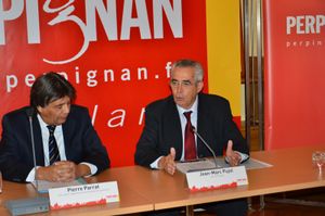 le maire de Perpignan Jean-Marc Pujol et son adjoint à la sécurité de l'époque, Pierre Parrat, aujourd'hui à l'urbanisme!