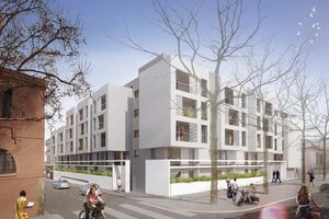 Voilà le projet tel qu'il est dessiné par le promoteur. A noter que la largeur de la rue est tout à fait irréaliste ou alors sera élargie...Le bâtiment futur sera malheureusement beaucoup plus proche de la Casa Musicale...