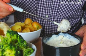 Fondue Chèvre, Miel, Curry et Thym