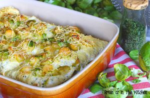 Lasagnes Choux de Bruxelles, Saumon, Ail & Fines Herbes