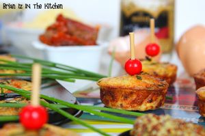 Bouchées Apéritives Thon, Tomates Séchées, Moutarde à l'Ancienne & Ciboulette