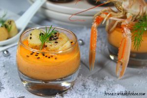 Verrine Panna Cotta de Poivrons Rouges & Saint-Jacques Snackées