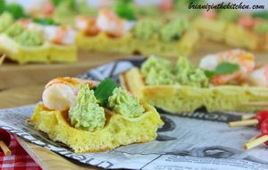 Gaufres Apéritives Avocat & Crevettes