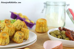 Cannelés Salés Olives Vertes et Tomates Séchées