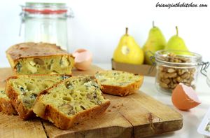 Cake Salé {Anti-Gaspi} Epluchures de Poire, Roquefort et Noix