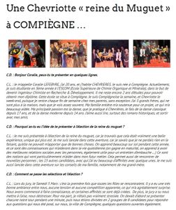 Honneurs à Coralie, Reine du Muguet 2016 à Compiègne