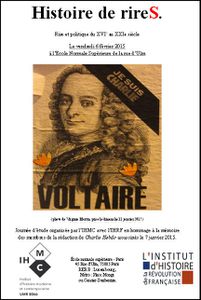 Histoire de rireS, une journée d'étude à l'ENS (Paris) le 6 février 2015