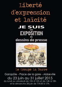 "Liberté d'expression - je suis une exposition de dessins de presse" : Abbeville (Somme, France) jusqu'au 31 juillet 2015