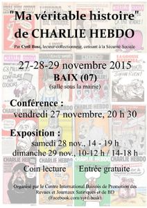 MA VERITABLE HISTOIRE DE CHARLIE HEBDO : expo et conférence de Cyril Bosc