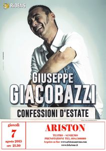 Giuseppe Giacobazzi all'Ariston di Sanremo venerdi 7 agosto