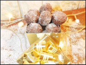 Truffes au chocolat noir et éclats de noisettes