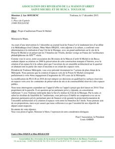 Lettre à.M. J.Luc Moudenc, Maire de Toulouse,