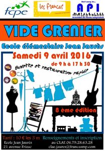 Le 9 avril, vide grenier à l'Ecole Jean-Jaurès