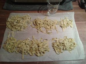 Pâtes fraîches à la coriandre.