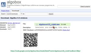 Algobox: Téléchargement